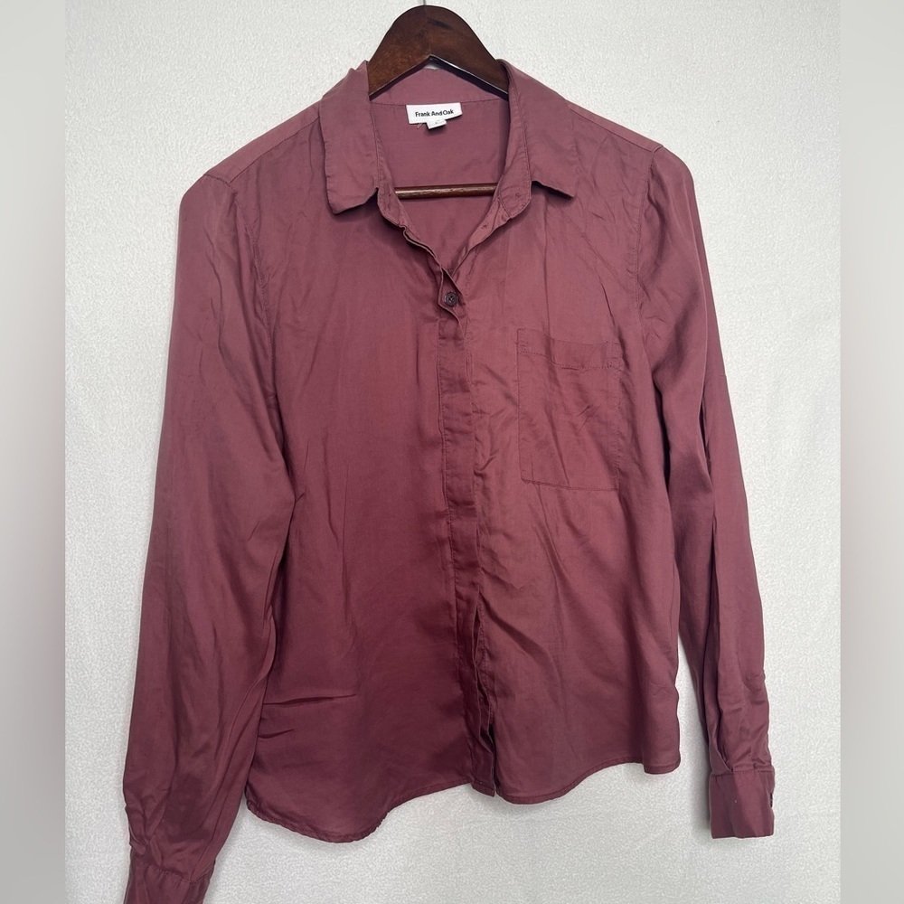 Frank & Oak Button Down Collared Long Sleeve Shirt Sz S